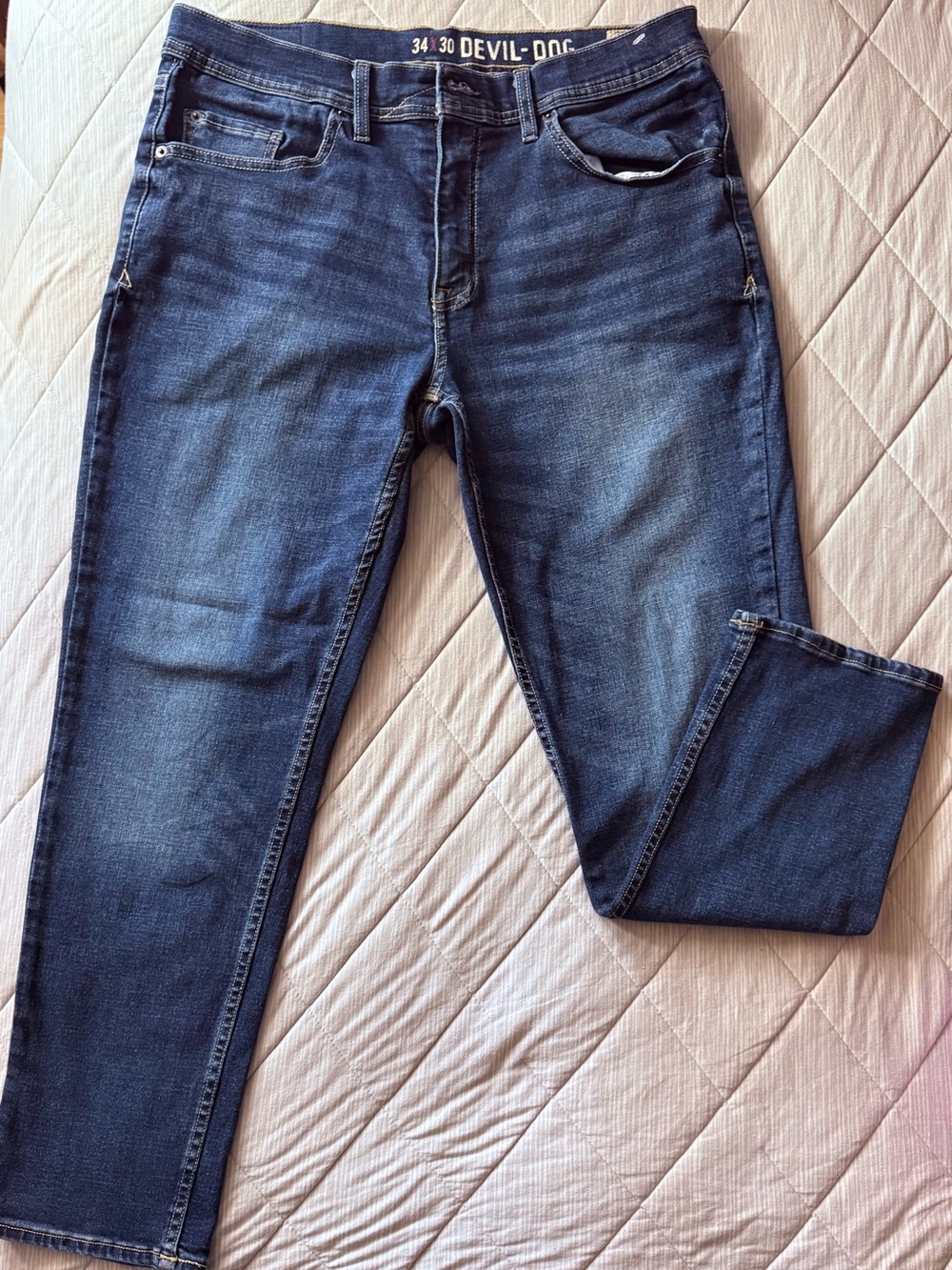Men's Straight Fit Dark Blue Jeans